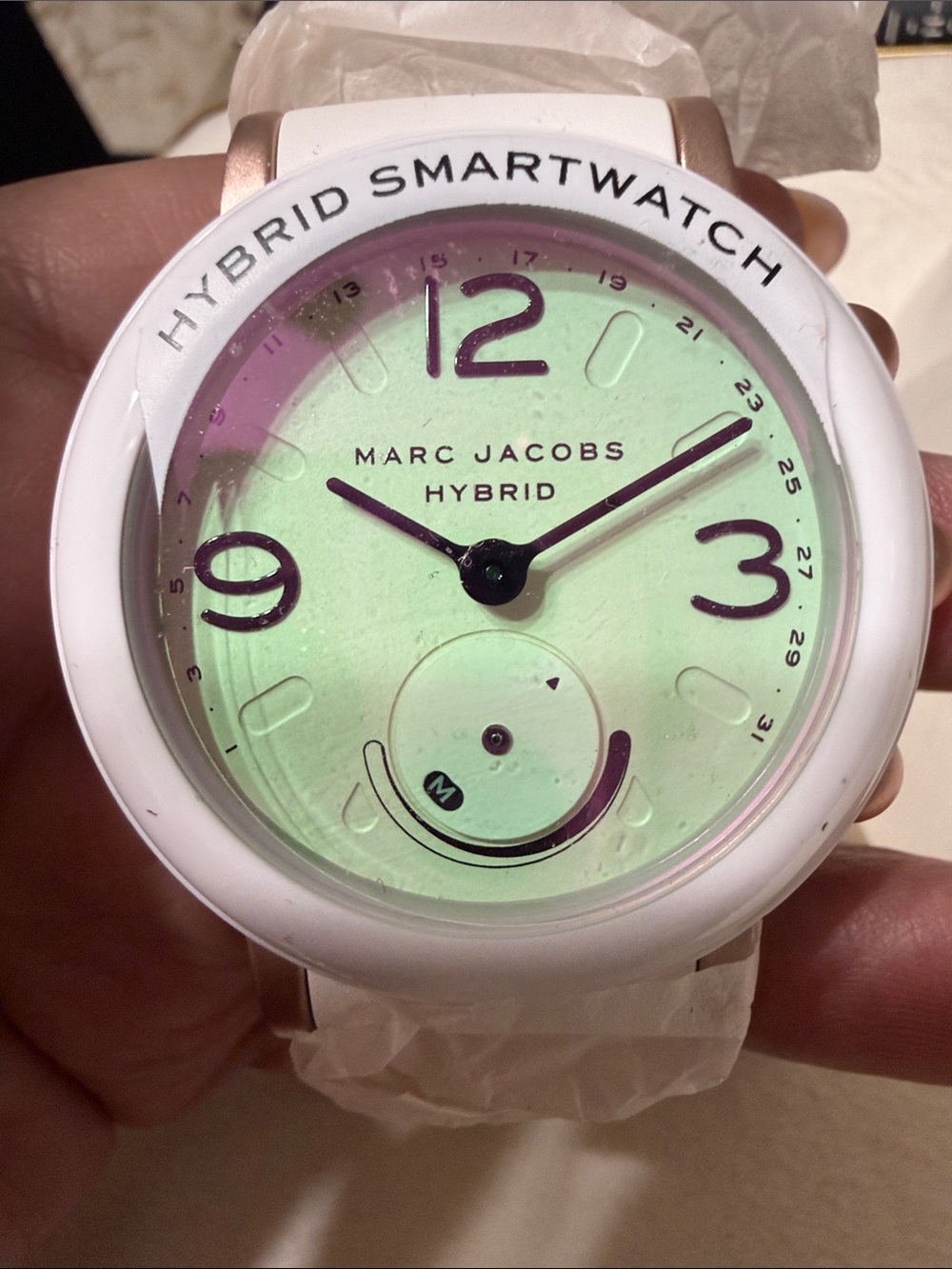 Marc Jacobs Hybrid Smartwatch - White with Rose-Gold Accents💥💥💥for parts only 💥💥